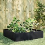 vidaXL Lit surélevé de jardin noir 100x100x25 cm acier
