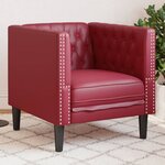 vidaXL Fauteuil Chesterfield rouge bordeaux similicuir
