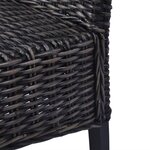 vidaXL Chaises à manger lot de 6 noir rotin Kubu et bois de manguier