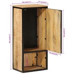 vidaXL Armoire de salle de bain 40x27x90cm bois massif manguier et fer
