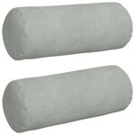 vidaXL Coussins d'accent 2 Pièces Gris clair Ø 15 x 40 cm