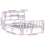 vidaXL Lit bibliothèque sans matelas 120x200 cm bois de pin massif