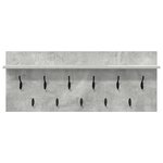 vidaXL Porte-manteau mural avec étagère avec stockage Gris béton 100 x 40 x 12 cm