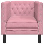 vidaXL Fauteuil Chesterfield rose velours