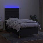 vidaXL Sommier à lattes de lit et matelas et LED Noir 80x200cm Tissu