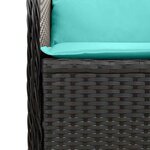 vidaXL Banc de jardin avec coussin Noir Poly rotin