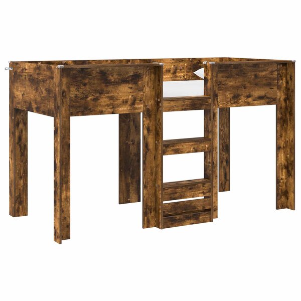 vidaXL Lit Superposé pour Enfants avec stockage Chêne fumé 75 x 190 cm