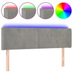vidaXL Tête de lit à LED Gris clair 147x16x78/88 cm Velours