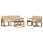 vidaXL Ensemble de canapés d'extérieur 6 pc Blanc et Beige
