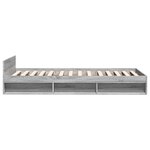 vidaXL Cadre de lit avec tiroir sans matelas sonoma gris 90x190 cm