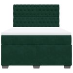 vidaXL Sommier à lattes de lit et matelas Vert foncé 140x190cm Velours