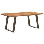 vidaXL Table à manger marron clair bois de chêne massif rectangulaire