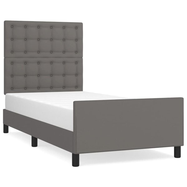vidaXL Cadre de lit sans matelas gris 90x200 cm similicuir