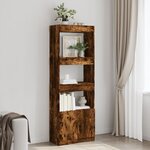 vidaXL Buffet haut 63x33x180 cm chêne fumé bois d'ingénierie