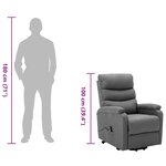 vidaXL Fauteuil Gris clair Tissu