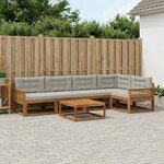 vidaXL Ensemble de canapés d'extérieur 6 Pièces Naturel et Gris clair