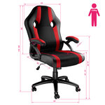 Tectake Chaise gamer GOODMAN - noir/rouge