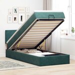 vidaXL Cadre de lit ottoman avec matelas vert foncé 100x200 cm velours