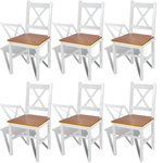 vidaXL Chaises à manger lot de 6 blanc pinède