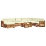 vidaXL Ensemble de canapés d'extérieur 9 Pièces Naturel et Crème