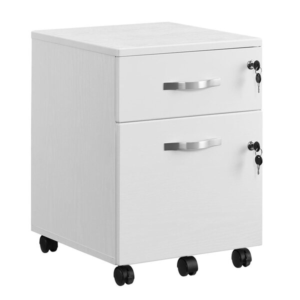 Caisson de bureau caisson de rangement classeur armoires basses 2 tiroirs pour dossiers suspendus blanc 12_0004814