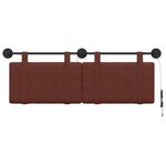 vidaXL Tête de lit suspendue Avec lumière LED Brun Brillant PU antique