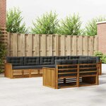 vidaXL Ensemble de canapés d'extérieur 8 Pièces Naturel et Anthracite