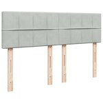 vidaXL Sommier à lattes de lit et matelas Gris clair 140x190cm Velours