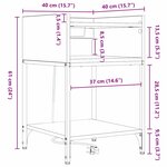 vidaXL Table de chevet avec étagère 2 Pièces Chêne sonoma 40 x 40 x 61 cm