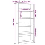 vidaXL Bibliothèque chêne noir 80x24x176 cm bois d'ingénierie