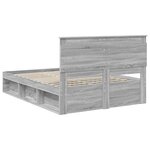 vidaXL Cadre de lit Gris Sonoma 140 x 200 cm Pin massif