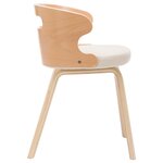 vidaXL Chaises à manger lot de 2 crème bois courbé et similicuir