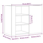 vidaXL Armoire murale blanc 75x35x60 cm bois d'ingénierie