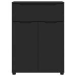 vidaXL Cabinet de salle de bain avec tiroir Noir 72 5 x 36 5 x 100 cm