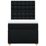 vidaXL Sommier à lattes de lit avec matelas Noir 90x200 cm Tissu