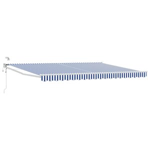 vidaXL Auvent rétractable électrique Bleu et Blanc 4 5 × 3 m