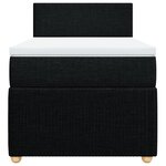 vidaXL Sommier à lattes de lit avec matelas Noir 90x200 cm Tissu