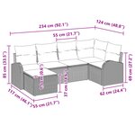 vidaXL Ensemble de canapé de jardin 6 pièces avec coussins gris en poly rattan