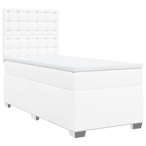 vidaXL Sommier à lattes de lit avec matelas Blanc 80x200 cm Similicuir
