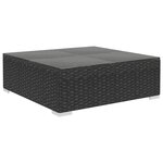 vidaXL Salon de jardin 4 Pièces avec coussins Résine tressée Noir