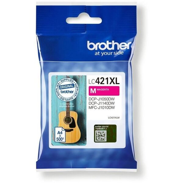 BROTHER - Cartouche d'encre LC421XLM - Magenta haute capacité de 500 pages - Pour DCP-J1050DW, MFC-J1010DW et DCP-J1140DW
