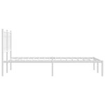 vidaXL Cadre de lit métal avec tête de lit blanc 120x200 cm