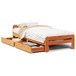 vidaXL Cadre de lit sans matelas cire marron 75x190 cm bois pin massif
