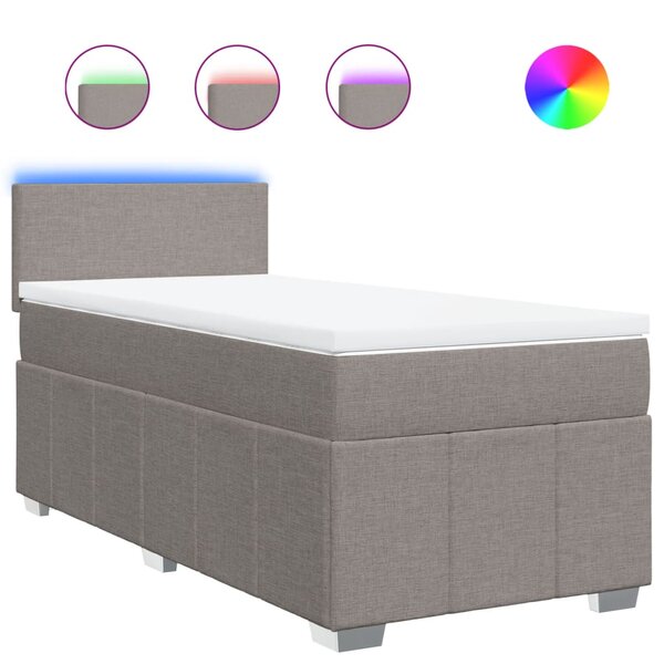 vidaXL Sommier à lattes de lit avec matelas Taupe 80x200 cm Tissu