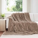 vidaXL Couvertures à jeter 6 Pièces Camel 240 x 220 cm Toison