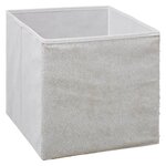 Boîte de rangement/tiroir pour meuble en tissu  - 31 x 31 cm - Sequin Blanc