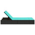 vidaXL Chaise longue double avec coussins noir résine tressée
