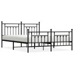 vidaXL Cadre de lit métal sans matelas avec pied de lit noir 160x200cm
