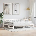 vidaXL Lit de jour avec lit gigogne blanc 80x200 cm bois de pin massif