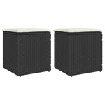 vidaXL Tabourets jardin coussins 2 Pièces noir 40x40x43 cm résine tressée